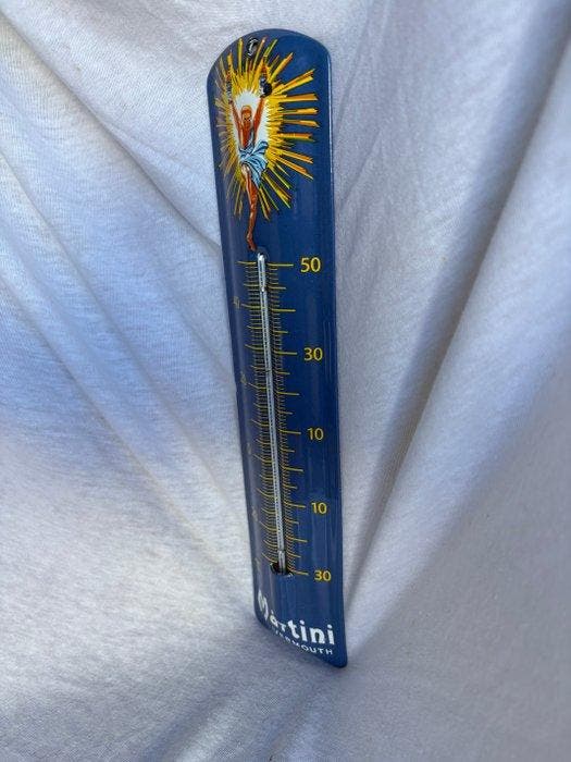 Emaille thermometer - Enseigne émaillée vintage Martini, Antiek en Kunst, Antiek | Wandborden en Tegels