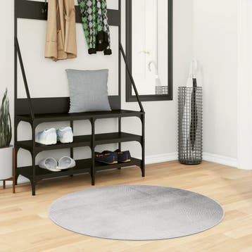 vidaXL Vloerkleed IZA laagpolig Scandinavisch Ø 100 cm grijs, Verzenden, Nieuw