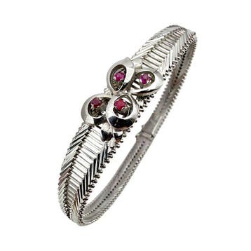Zonder minimumprijs - Armband Zilver - Ruby (Gecertificeerd), Nieuw