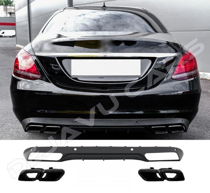 C63  AMG Look Diffuser voor Mercedes Benz C-Klasse W205 / S2, Auto diversen, Tuning en Styling, Ophalen of Verzenden