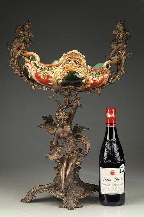 Taartstandaard - Tin, Majolika - Patera, Antiquités & Art, Art | Objets design