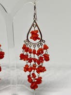 Corail - Argent - Boucles doreilles - corail rouge, Collections