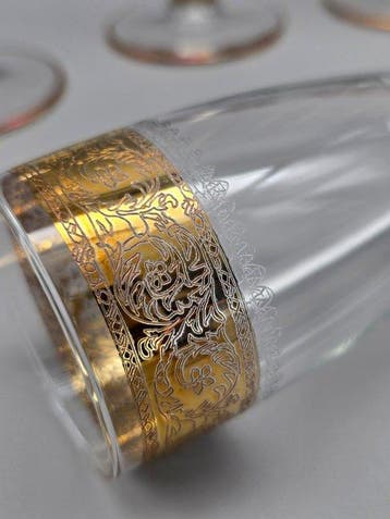 C.R.E. Art Italia - Drinkservies (6) - 24 kt goud - Flute in