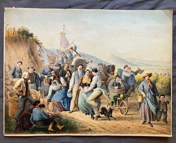 Johann Jakob Serr - Herbstfest bei Rhodt kolorierte