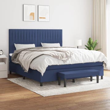 vidaXL Boxspring met matras stof blauw 160x200 cm, Verzenden, Nieuw