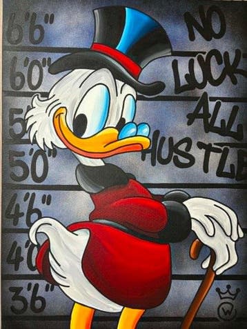 Xavier Van Walsem (1980) - scrooge mcduck no luck all hustle, Antiquités & Art