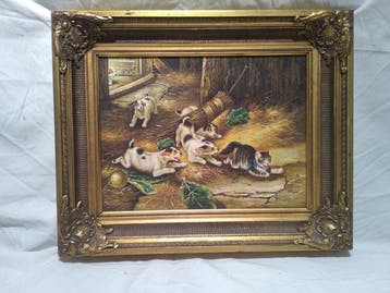 C. Sapen (XX) - Chien et chat qui samuse