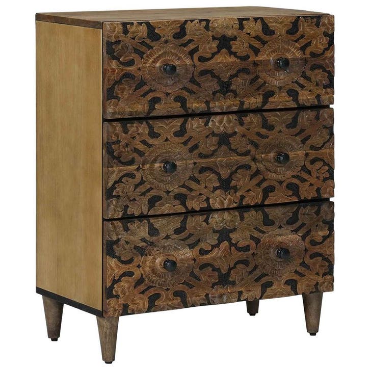 vidaXL Opslag Dressoir Bruin 60 x 33,5 x 75 cm Massief Mango, Huis en Inrichting, Kasten | Overige, Nieuw, Verzenden