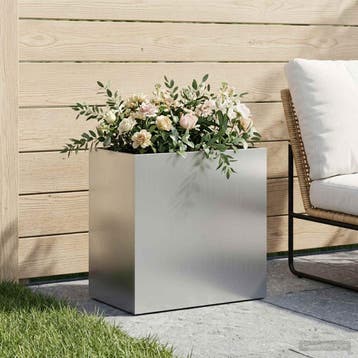 vidaXL Plantenbak zilver 50 x 30 x 50 cm Gegalvaniseerd, Verzenden