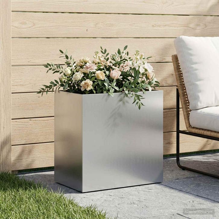 vidaXL Plantenbak zilver 50 x 30 x 50 cm Gegalvaniseerd, Tuin en Terras, Bloempotten, Nieuw, Verzenden