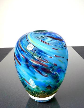 Maxence Parot - Vaas - Unieke vaas, kleuren en goud - Glas