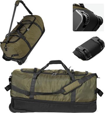 Reistas olijfgroen op wielen | Retour deal | Sla toe!, Wieltjes, 30 cm of meer, Verzenden, 80 cm of meer