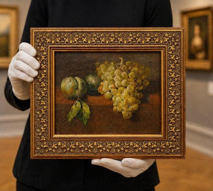 École européenne (XIX-XX) - Fruits sur une table, Antiquités & Art, Art | Peinture | Classique