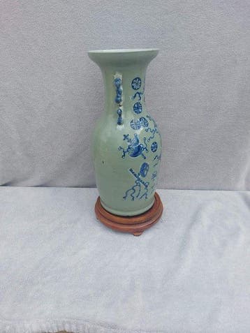 Vaas - Porselein - China - Qing Dynastie (1644-1911) - Blauw, Antiek en Kunst