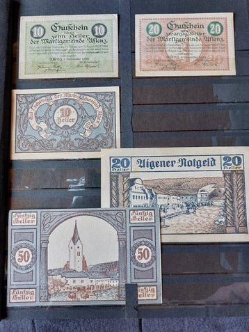 Oostenrijk. - 127 Notgeldscheine im Album Heller 1920s