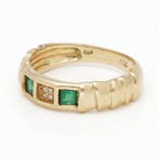 Bague - 18 carats Or jaune Diamant (Naturelle) - émeraude, Bijoux, Sacs & Beauté
