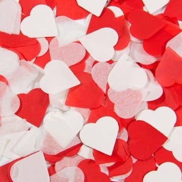 Confetti Kanon Hart Rood Wit 28cm, Verzenden, Nieuw