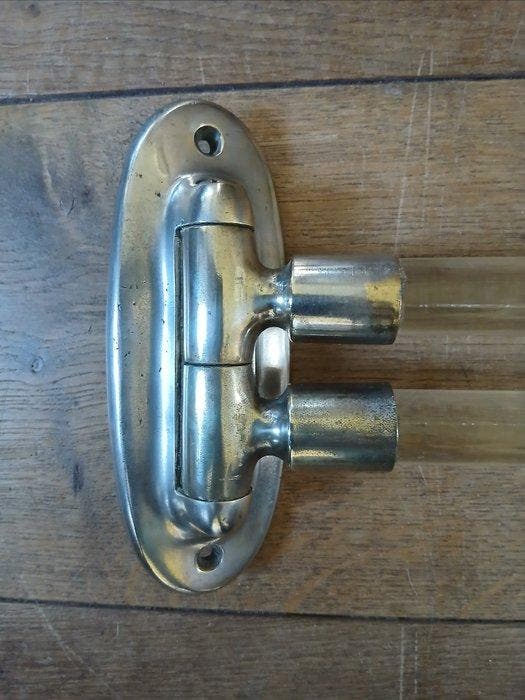 Étagère - Laiton, Verre - Porte-serviettes Art Déco, Antiquités & Art, Curiosités & Brocante