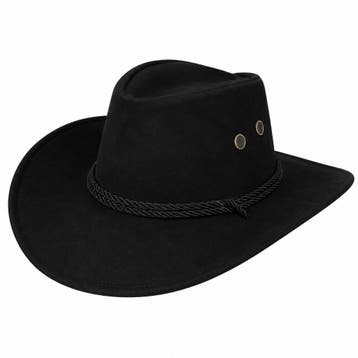 Cowboyhoed - Western Hoed - Suèdelook - Zwart, Kleding | Dames, Nieuw