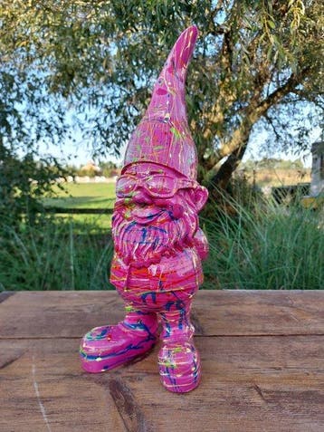 Beeld, funny gnome with sunglasses - 41 cm - polyresin