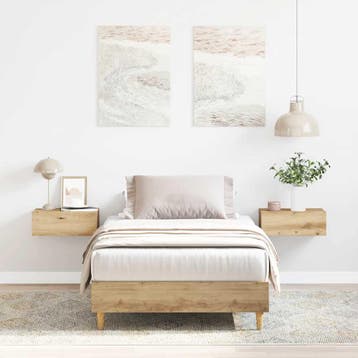 vidaXL Bedframe zonder matras spaanplaat ambachtelijk, Verzenden