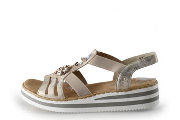 Rieker Sandalen in maat 40 Beige, Verzenden, Beige, Sandalen of Muiltjes, Gedragen