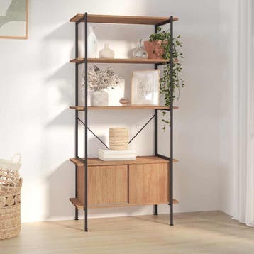vidaXL Opbergrek 5-laags met kast 80x40x163 cm staal en, Verzenden, Nieuw