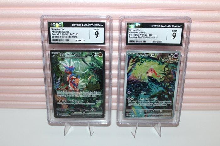 Pokémon - 2 Graded card - Koraidon ex 247/198;065 Alternate, Hobby en Vrije tijd, Verzamelkaartspellen | Pokémon