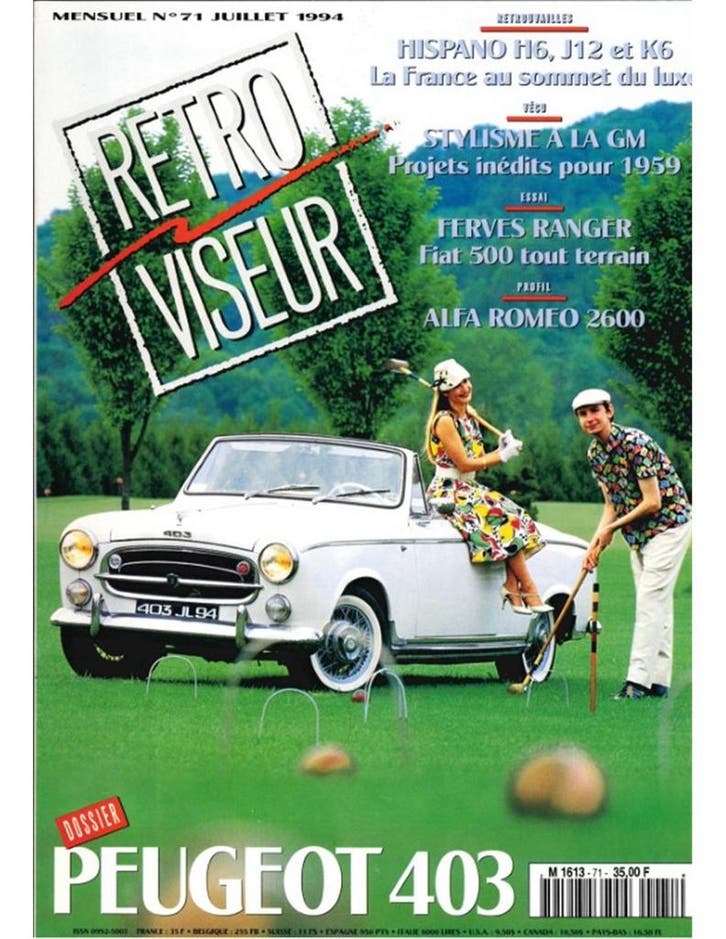 1994 RETROVISEUR MAGAZINE 71 FRANS, Boeken, Auto's | Folders en Tijdschriften