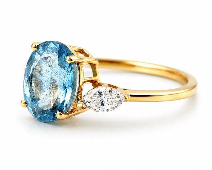Sans prix de réserve - Bague - 14 carats Or jaune - 1.58ct., Handtassen en Accessoires, Ringen