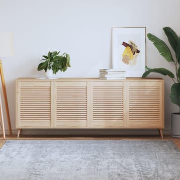 vidaXL Kastdeuren met lamellen 4 st 61,5x49,4 cm massief, Verzenden