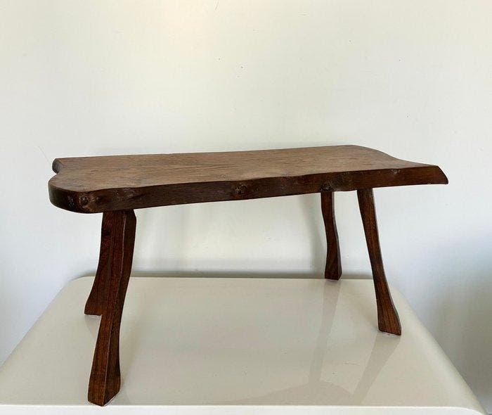 Bijzettafel - Eik - Brutalistisch tafeltje, Antiek en Kunst, Kunst | Designobjecten