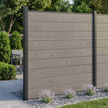 vidaXL Hekset 175 x 186 cm WPC en Aluminium Grijs, Verzenden
