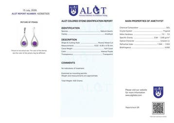 Sans prix de réserve - Boucles doreilles Argent - Amethyst, Bijoux, Sacs & Beauté, Boucles d'oreilles
