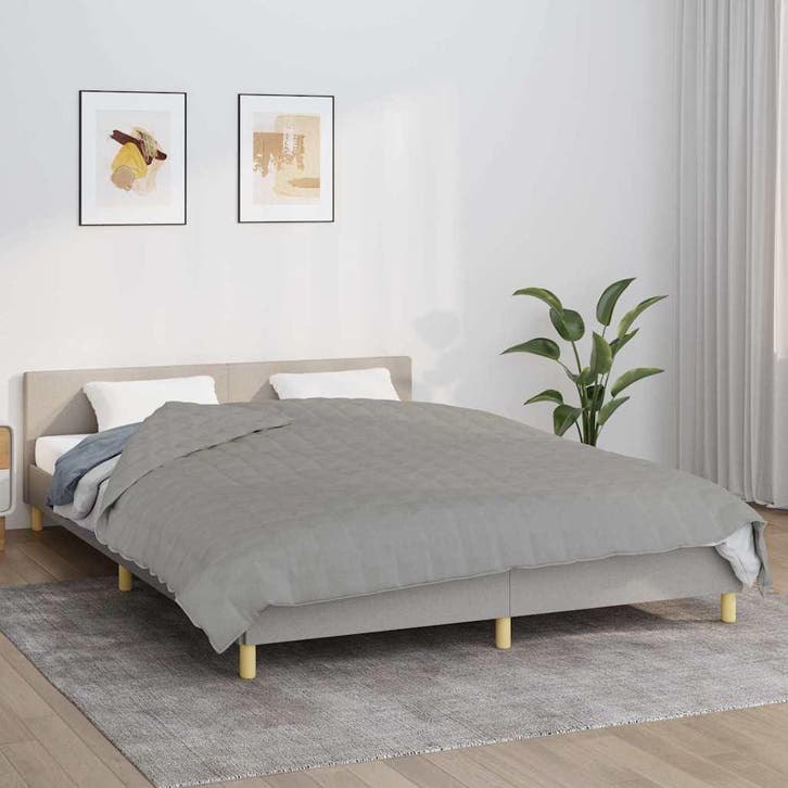vidaXL Verzwaringsdeken 200x225 cm 13 kg stof grijs, Huis en Inrichting, Slaapkamer | Bedden, Nieuw, Verzenden