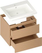 2dekans | Mirlux Badkamermeubel Licht Eiken 60 cm - Wastafel, Huis en Inrichting, Badkamer | Badkamermeubels, Ophalen of Verzenden