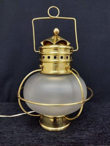 Decoratief ornament - vintage laton dorado - Scheepslamp, Antiek en Kunst