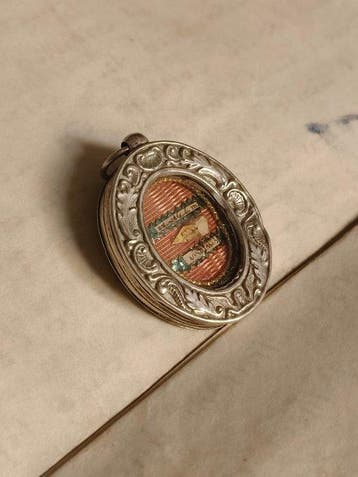 Reliekhouder - Zilver, Glas, Textiel - 1850-1900 - Ex Velo -
