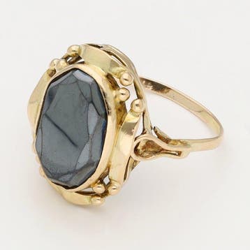 Ring - 14 karaat Geel goud - Hematiet, Nieuw