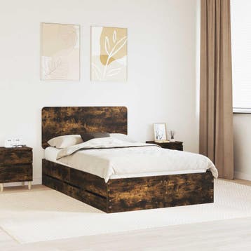vidaXL Bedframe met lade Rook Eiken 120 x 190 cm, Verzenden