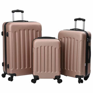 vidaXL Koffer met slot 3 st Rose Gold 50 x 31 x 78 cm ABS, Handtassen en Accessoires, Koffers, Verzenden, Nieuw
