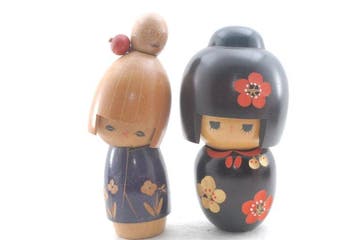 Japanse traditionele kokeshi-poppen, 4-delige set, Tanaka