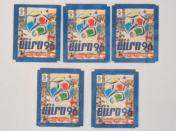 1996 Merlin Euro 96 Zinedine Zidane Rookie Sticker - 5 Pack, Nieuw