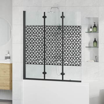 vidaXL Douche Omheining Zwart en Transparant 130 x 130 cm, Doe-het-zelf en Bouw, Verzenden, Nieuw