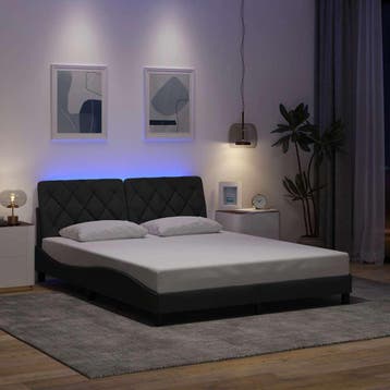 vidaXL Bedframe met LED zonder matras 160x200 cm stof, Verzenden