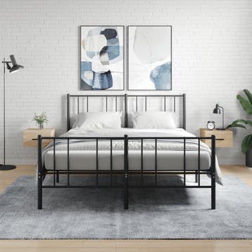 vidaXL Nachtkastjes 2 st wandgemonteerd 35x35x20 cm sonoma, Verzenden, Nieuw