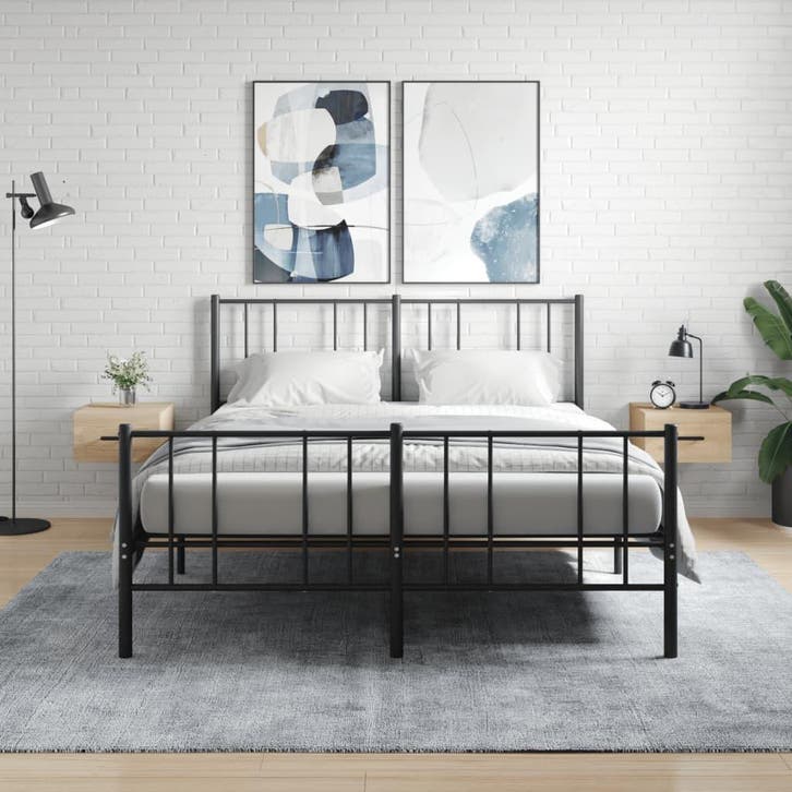 vidaXL Nachtkastjes 2 st wandgemonteerd 35x35x20 cm sonoma, Huis en Inrichting, Kasten | Overige, Nieuw, Verzenden