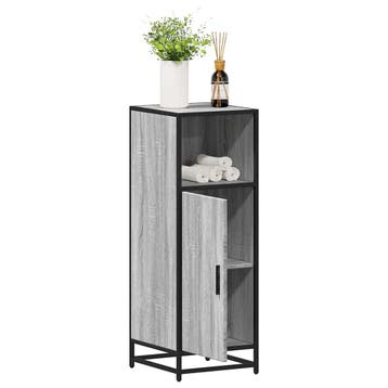 vidaXL Badkamerkast 35x37,5x100cm bewerkt hout grijs sonoma, Verzenden