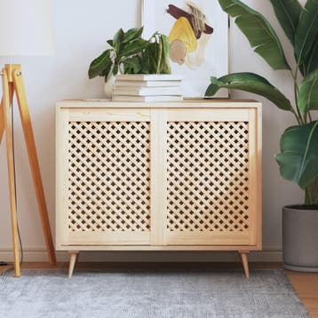 vidaXL Kastdeuren met latwerk 2 st 49,5x69 cm massief, Verzenden, Nieuw