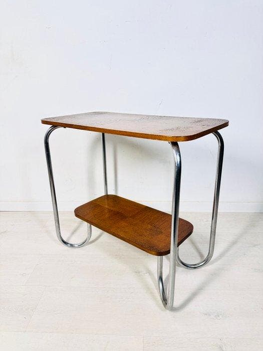 Tafel - Bauhaus-stijl tubulaire chroom bijzettafel met twee, Antiquités & Art, Art | Objets design